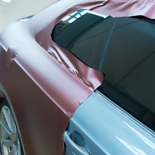Pasting,Of,Car,Carbonic,Plastic,Closeup